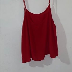 Red spaghetti strap blouse